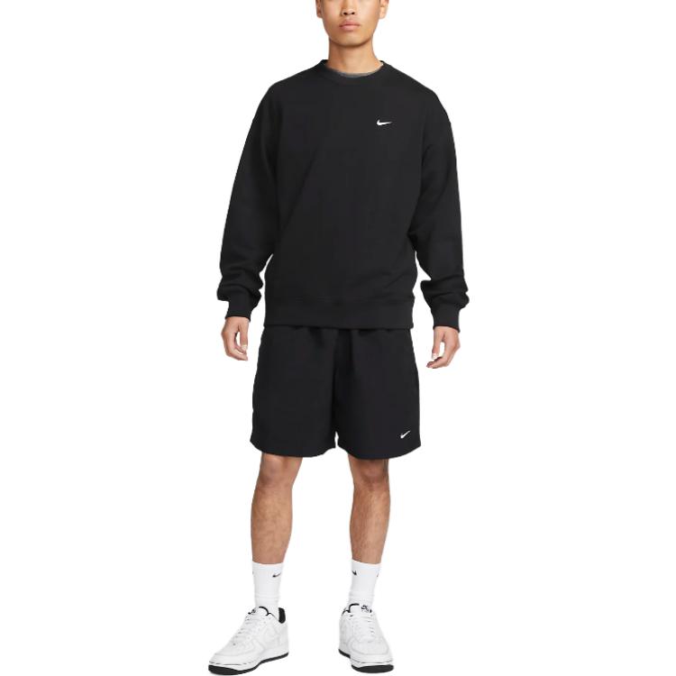 Nike Solo Swoosh Crew Neck Sweatshirt Men Tops Black DX0812-010