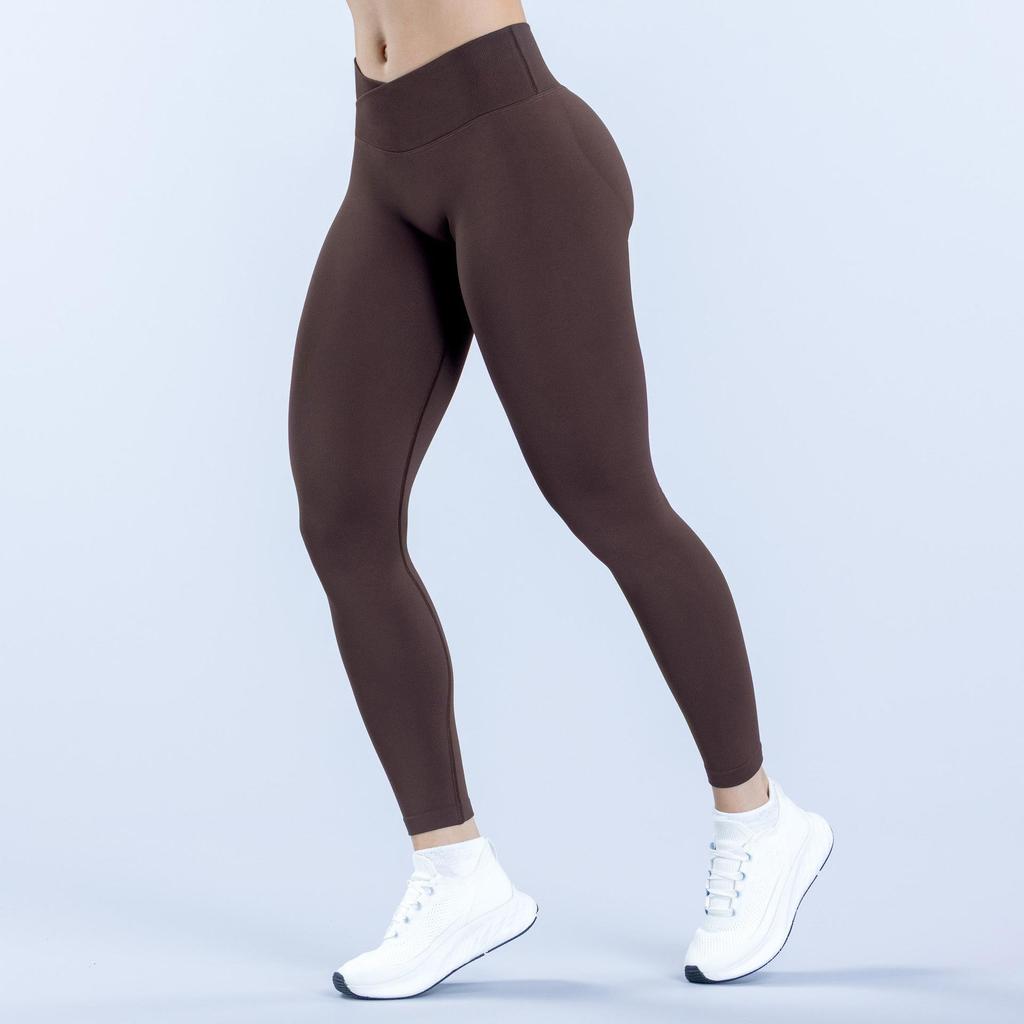 European & American Quick-Dry Yoga Pants: Seamless, Hip-Lifting, Tight-Fit, Cross-Waist for Running & Fitness Activities