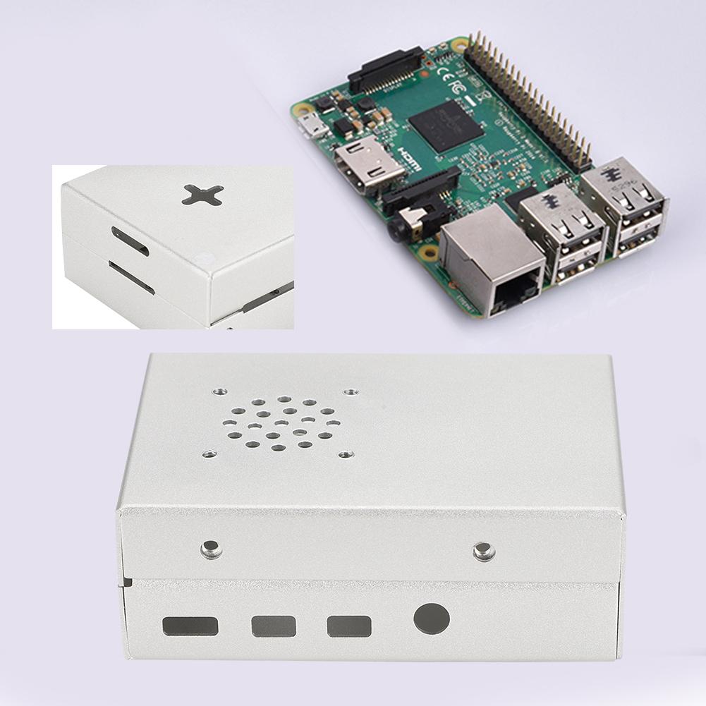 For Raspberry Pi 4B High Quality Protective Aluminum Alloy Metal Porous Case Cover Enclosure Silver