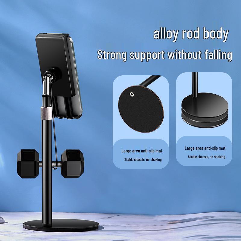 Adjustable Metal Telescopic Phone and Tablet Stand - Portable with Rotating Base