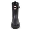 Akiriko MOZ Women's Engineer Rain Boots, Mid-Length, One-Piece Molded, Black, Size S