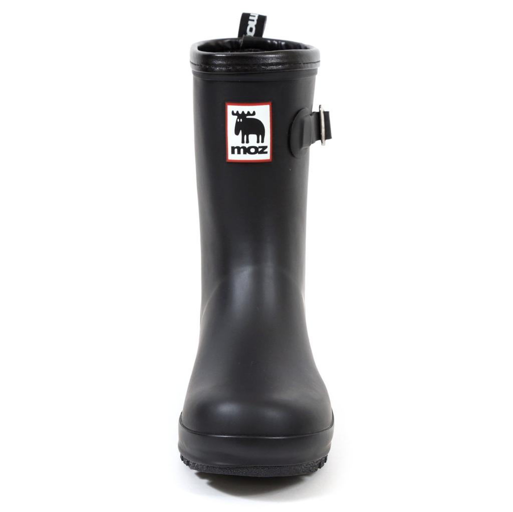 Akiriko MOZ Women's Engineer Rain Boots, Mid-Length, One-Piece Molded, Black, Size S