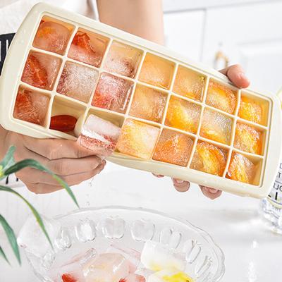 Ice Cube Tray with Lid 21-Cavity Large Square Silicone Ice Cube Mold Food-Grade Easy-Release Spill Proof Ice Cube Maker for Freezer