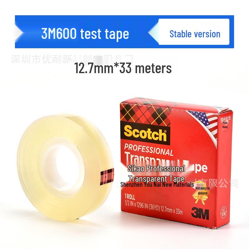3M Transparent Tape 600: Residue-Free Adhesion Test Tape for Ink, Spray Paint, Stickiness & Tensile Strength