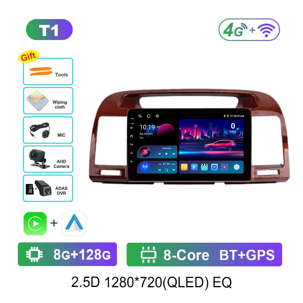 Car Video Multimedia Player Bluetooth for Toyota Camry 5 XV 30 2001 - 2006 WiFi Android 14 GPS Navi 2.5D Screen Auto Tools