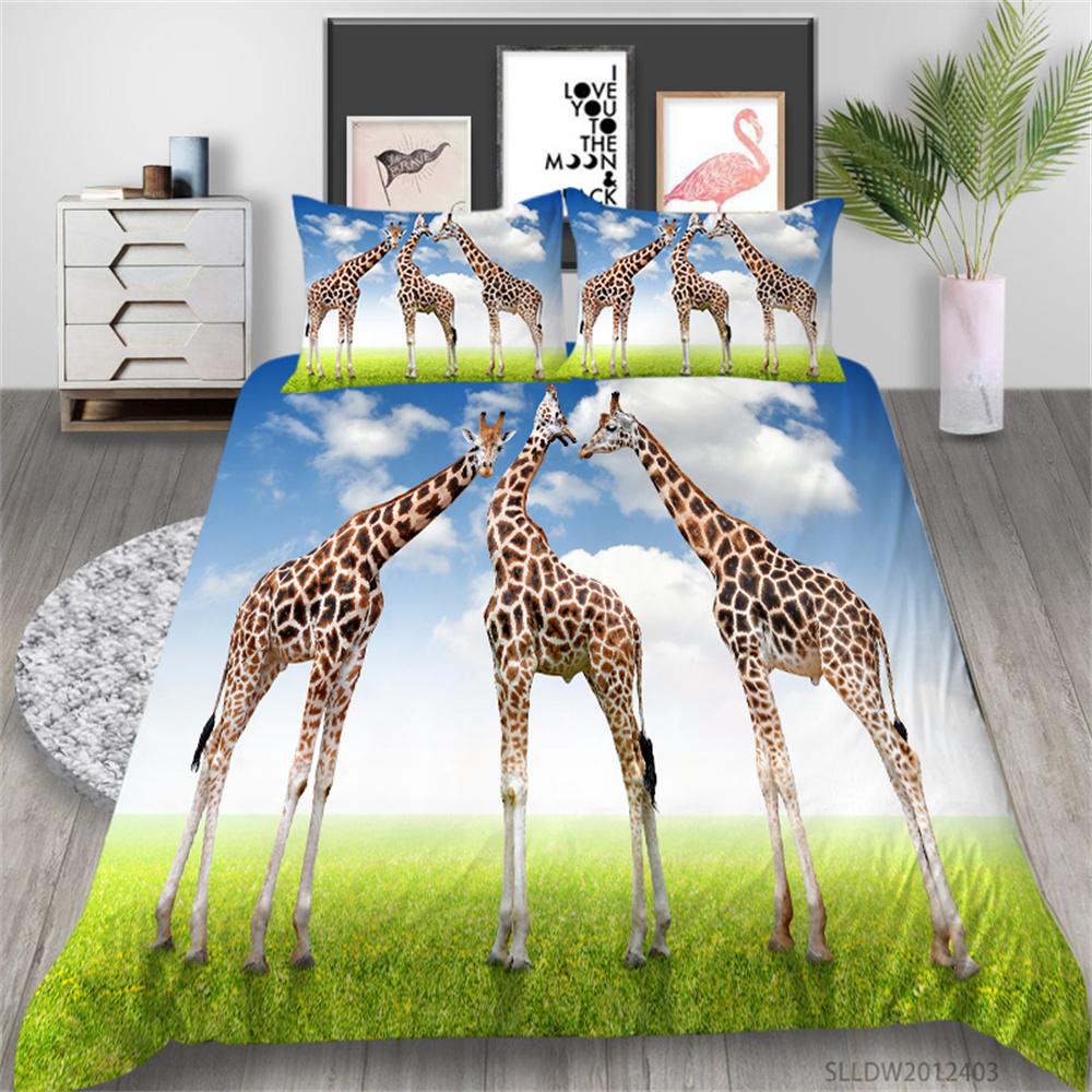 Bettbezug-Set, Bettwäsche-Set, Bezug, Tiere-Stil, Polyester, Bettbezug-Set, Damen, Herren, Einzelgröße, Hirsch-Bett-Sets