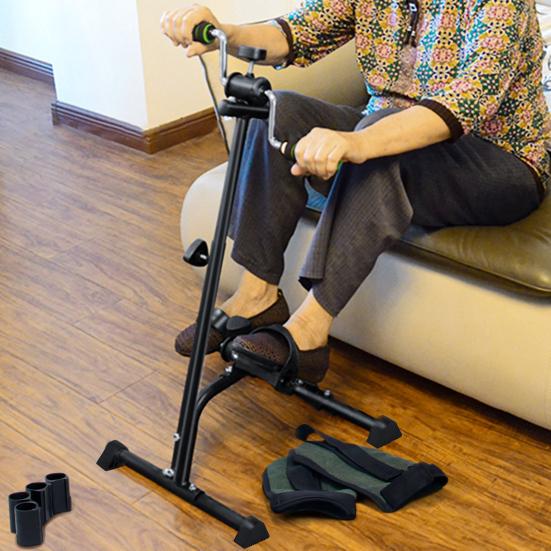 Senioren Heimtrainer Pedaltrainer Fahrrad Hand Arm Bein Knie Pedaltrainer Verstellbares Fitnessgerät für Senioren Ältere Heim-Pedalheimtrainer