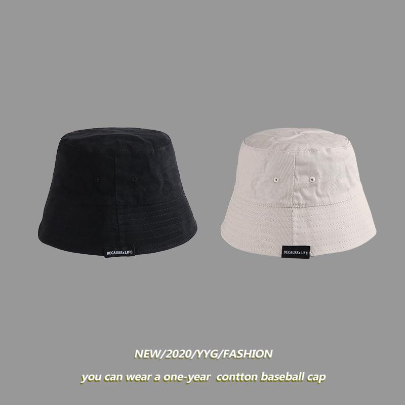 Homemade Double-sided Autumn and Winter Solid Color Personalized Versatile Basin Hat Men's Black Bucket Hat Women's Tide