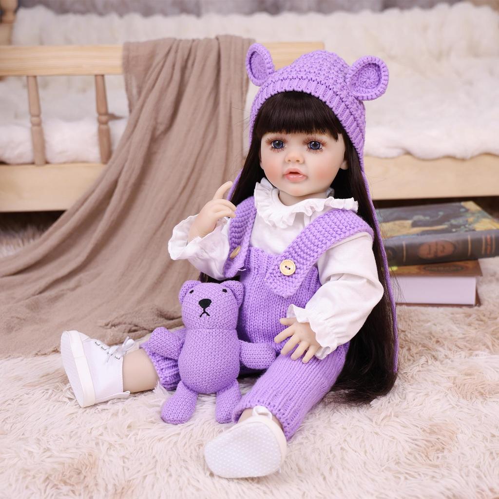 55 Cm Full Silicone Vinyl Reborn Baby Doll Lifelike Newborn Babies Dolls Toy For Kids Christmas Birthday Gifts