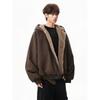 Unisex Winter Reversible Fleece-Lined Hooded Cotton Jacket