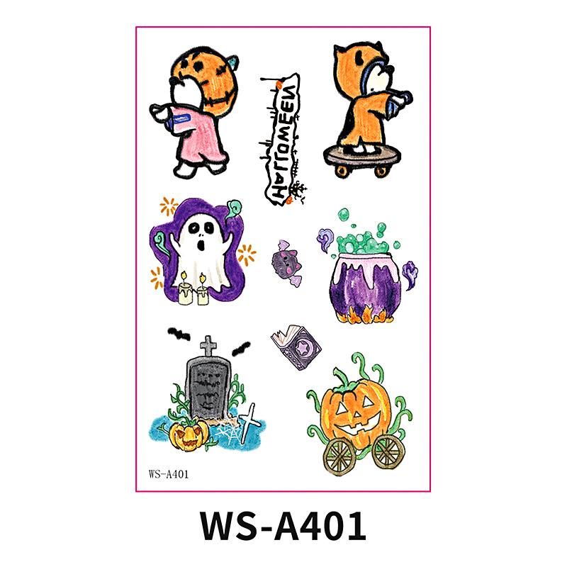 Halloween Candle Tattoo Stickers Halloween Party Candle Surface Decoration Cartoon Stickers DIY Cute 1PC