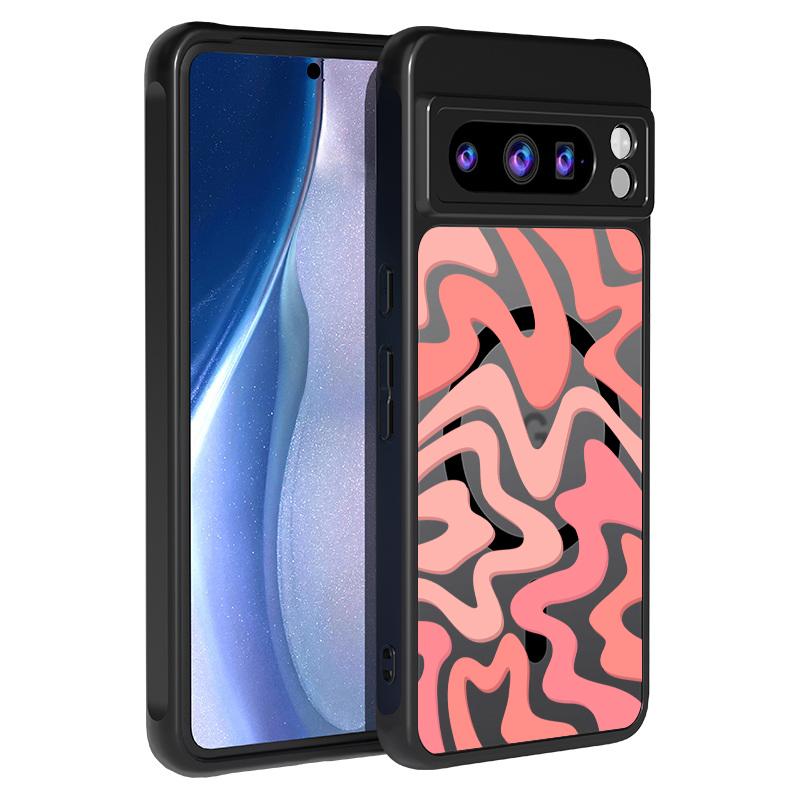 Matte Magnetic Case For Google Pixel 9 8 7 Pro 8A 7A Pixel 9 Pro XL For Magsafe Wireless Charging Curved Stripes Phone Cover