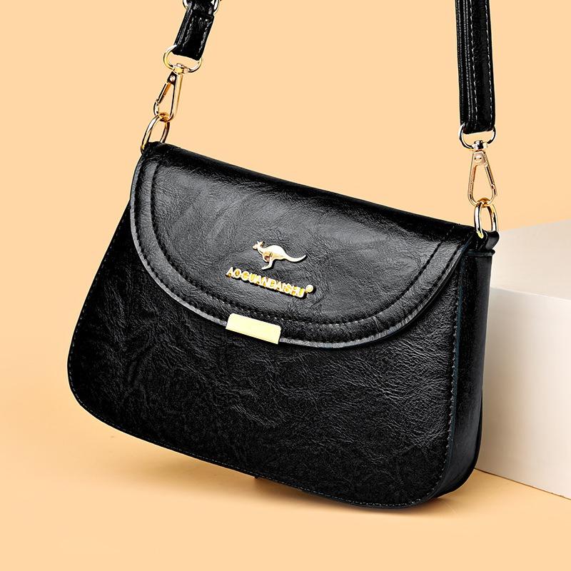 Textured mother bag women's new retro flip shoulder bag simple and fashionable shoulder oblique span small bag