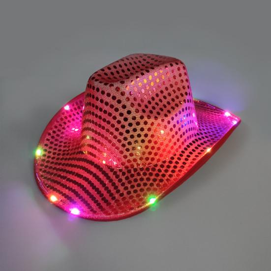 LED Light-Up Cowboy Hat Retro Western Style Luminous 9 Color Available Christmas Party Nightclubs