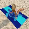 Navy Blue & Teal Stripe Sea Turtle Beach Towel Tribal Print Absorbent Towel for Beach Pool Camping Picnic & Bath Use