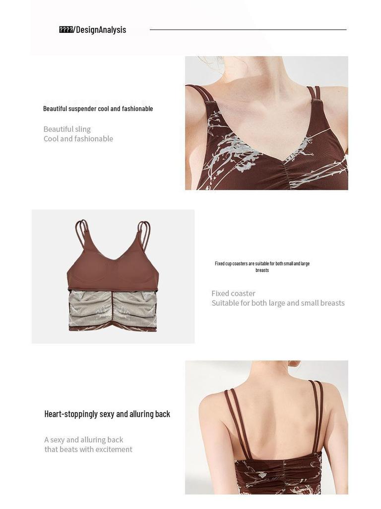 Lulu Women's Shock-Absorbing Sports Bra - Beautiful Back Print Yoga Crop Top