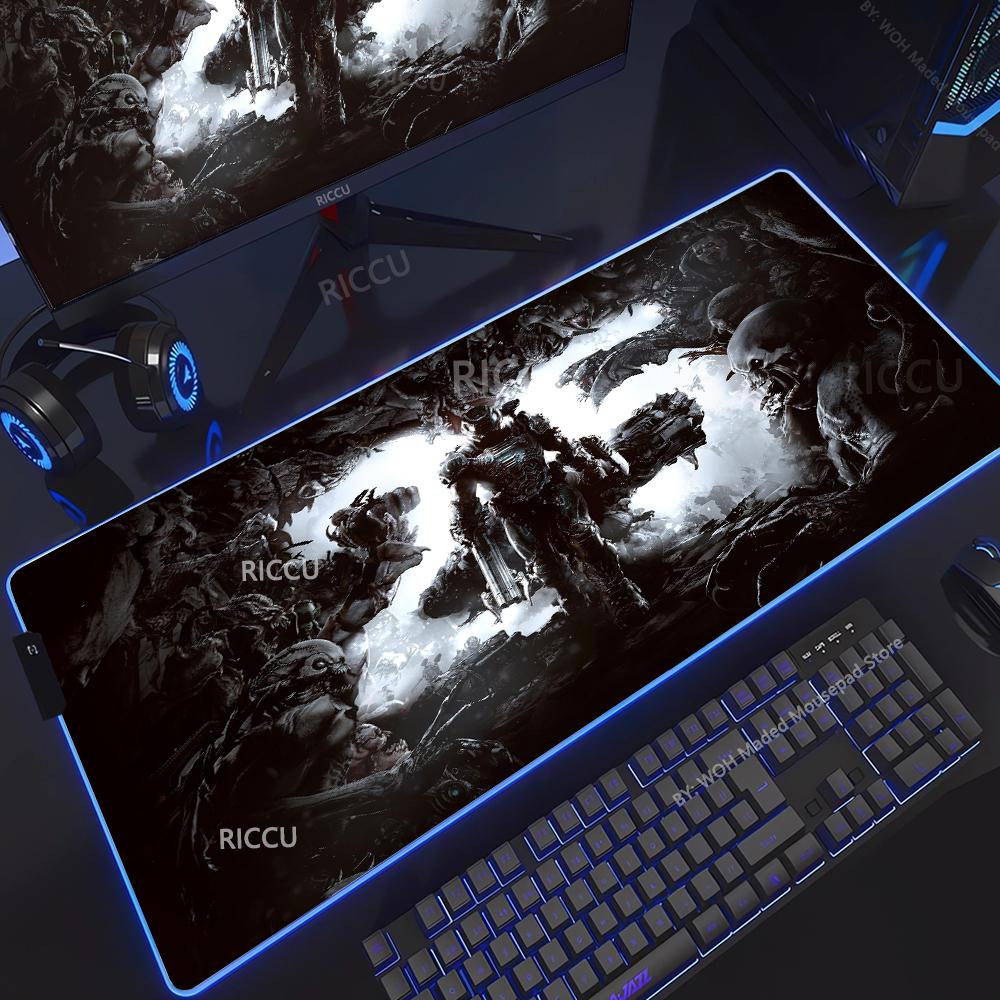 Spiel D-DOOM E-Eternal Mauspads RGB Leuchtend Große Tischunterlage Verschlüsselt Anti-Rutsch Super Großes Gaming-Mauspad Erweiterte Spielmatte
