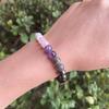 Festive Gifts White Stone Rose Quartz Amethyst Gray Stone Black Stone Beaded Bracelet Natural Fashion Jewelry For Men Women Daily Wear Gift