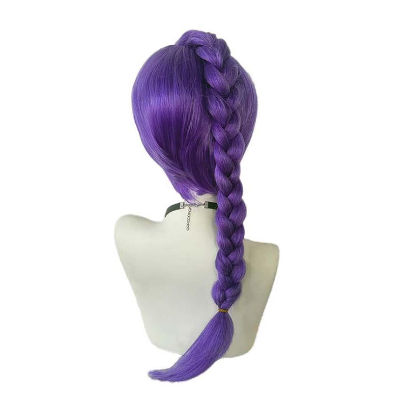 Perucas Cosplay Kpop Hunters Rumi Mira Zoey para Crianças Meninas Anime Hunters Cabelo Longo Roxo Preto Peruca Sintética Trançada Adereço de Fantasia