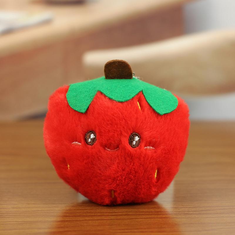 Adorable Strawberry Plush Keychain Soft Toy Cute Fruit Decoration For Bags Keys And