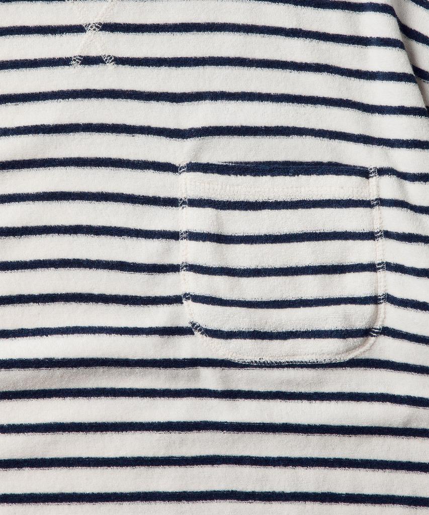 AMFEAST Striped Terry Pocket T-Shirt Navy