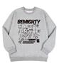 BEMIGHTY Drawing Cat Fleece-Lined Oversized Sweatshirt [Gray]