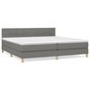 Maison Exclusive - Sommier à lattes de lit avec matelas Gris foncé 200x200cm Tissu