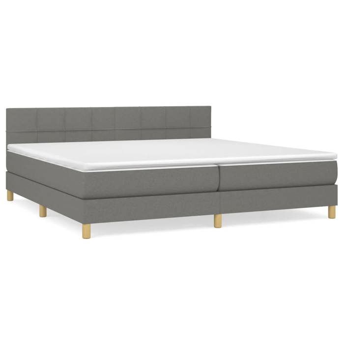 Maison Exclusive - Sommier à lattes de lit avec matelas Gris foncé 200x200cm Tissu