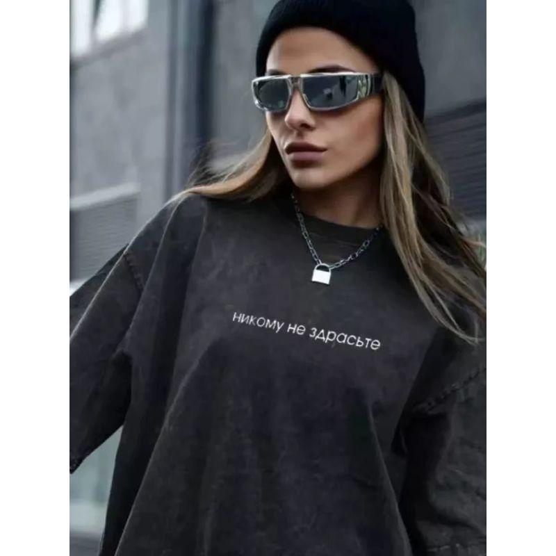 Fashion Style Print Letter Loose round Neck Short Sleeve T-shirt Loose round Neck Short Sleeved