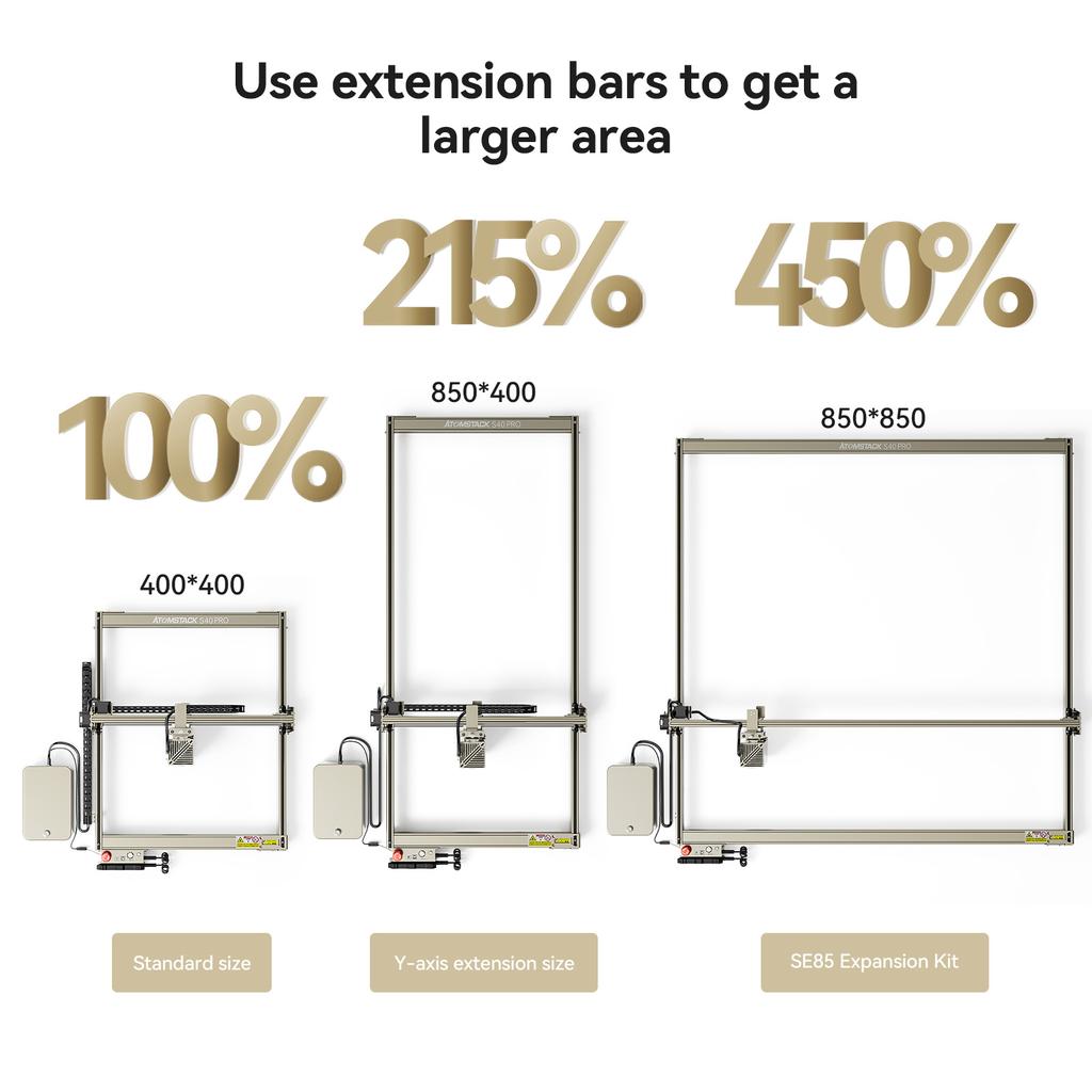 Laserový rytec Atomstack S40 pro 40W s duálním vzduchovým pomocným čerpadlem Přepínač jedním tlačítkem Režim CutEngrave