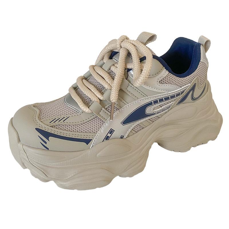 

LZ6016 latex insole/platform casual sports shoes women s shoes autumn 2024 new versatile heightening dad shoes 40 сірий колір