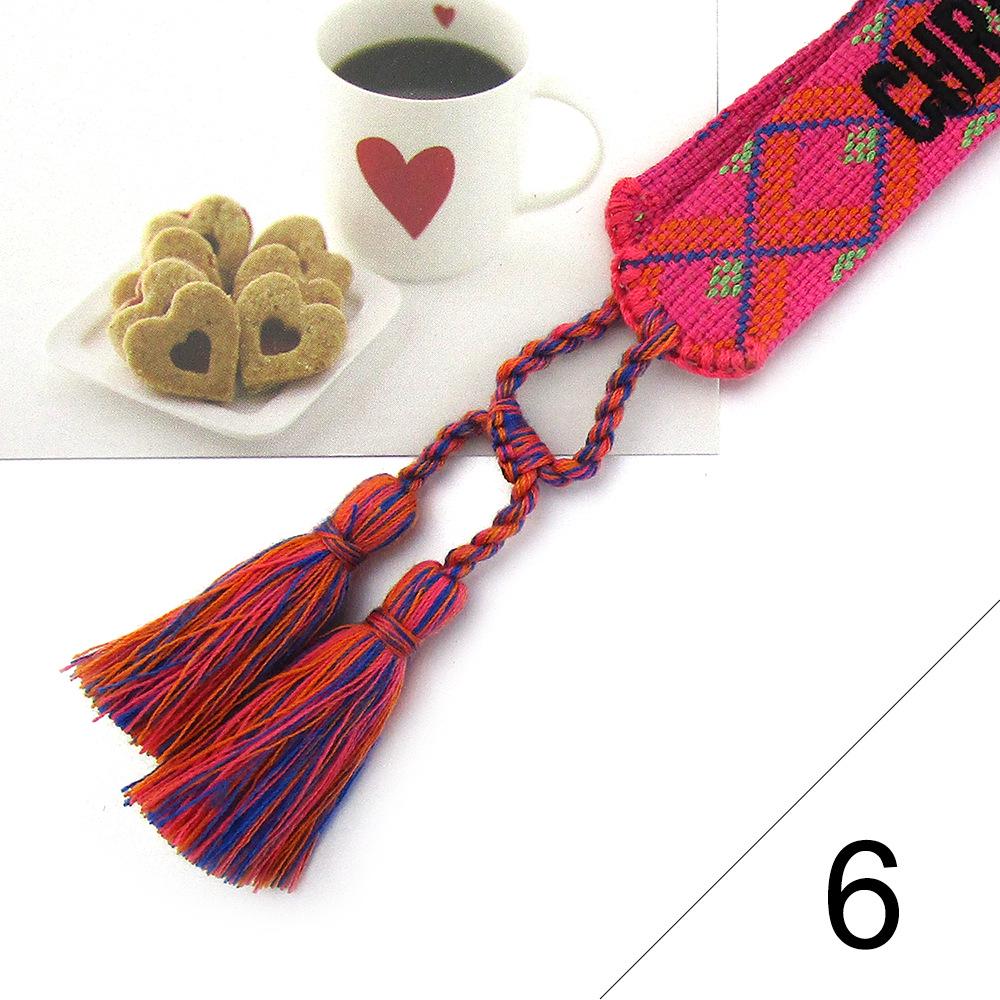 Custom Bohemian Embroidered Bracelet with Tassel and Woven Rope - Handmade Jewelry for Couples and Women