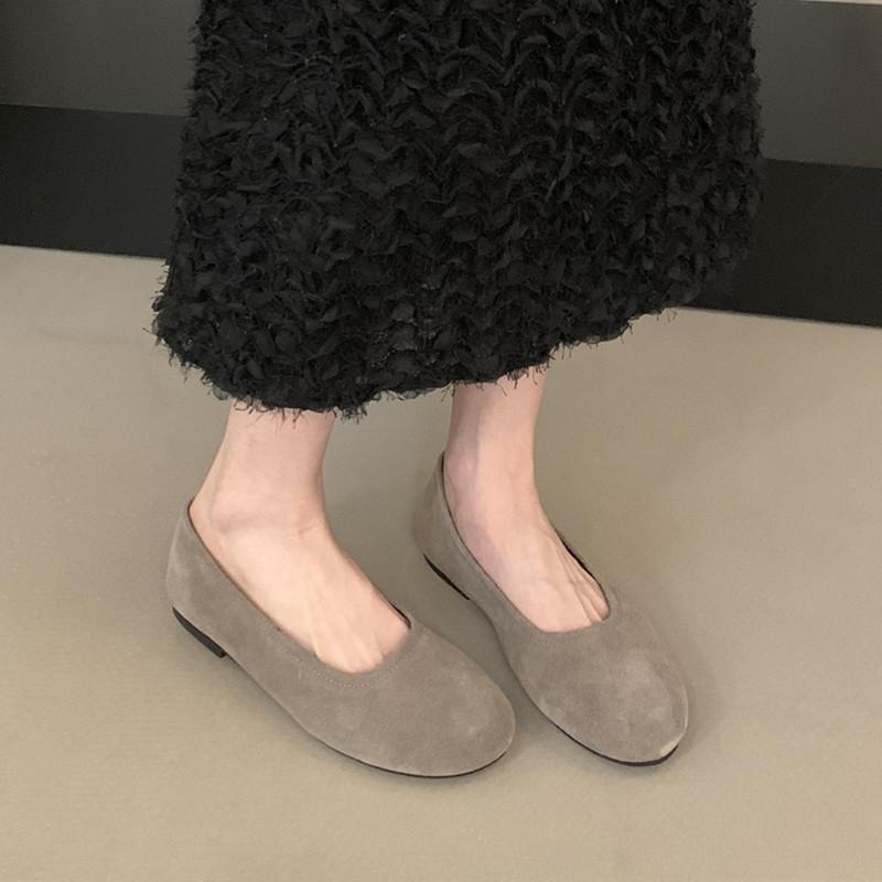 Mode Bailamos Brandneue Damen Flats Damen Casual Ballerinas Weiches Leder Elegante Kleiderschuhe Runde Zehenpartie Flache Slipper