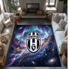Juventus FC bedruckter Flanell-Teppich rutschfest weicher Polyester-Bodenbelag Indoor-Dekormatte für Schlafzimmer Wohnzimmer Sofa