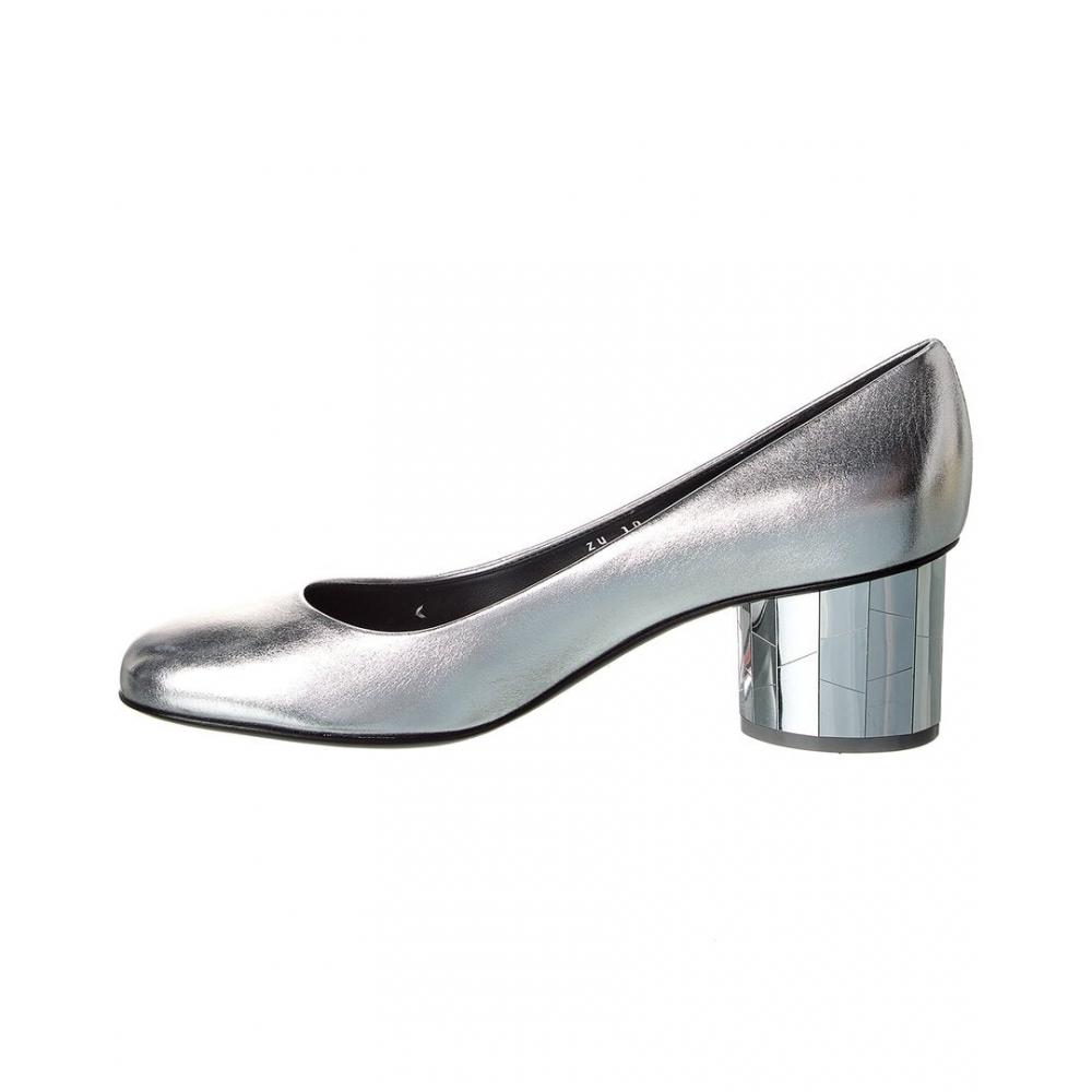 Salvatore Ferragamo Ferragamo Farrah Leather Pump Silver