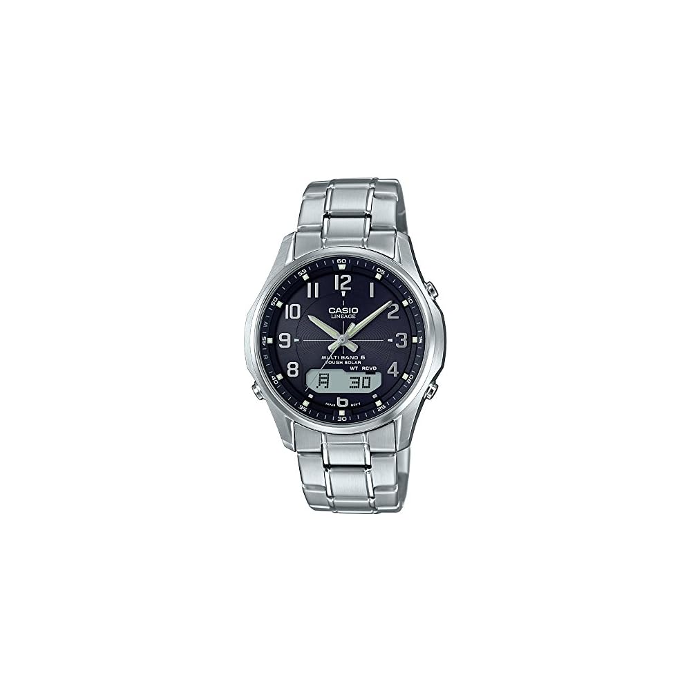 Casio Lineage Solar Radio-Controlled Watch LCW-M100DE-1A3JF Men s Silver Stainless Steel 10 Bar Water Resistant