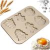 Christmas Cookie Mold - Unbranded - 6 Shapes Mikołaj Tree Gingerbread - Non-stick Steel 35x26 Cm