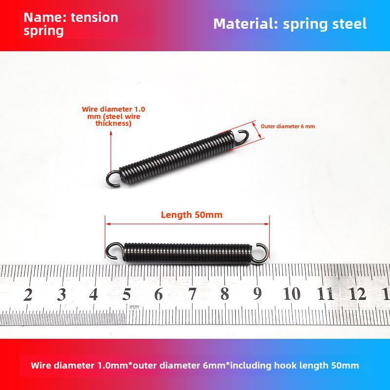 1.0mm Yellow Spring Steel Tension Spring with Hook Clamp for Mop Brake Binding Machine