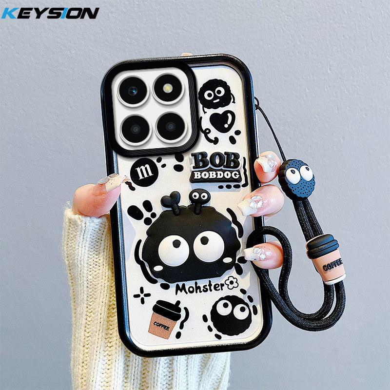 

KEYSION Противоударный чехол для HONOR X7d 5G со шнурком Мягкий силиконовый милый 3D мультяшный чехол-накладка на заднюю панель телефона для Honor 400 Smart 5G for Honor X7d