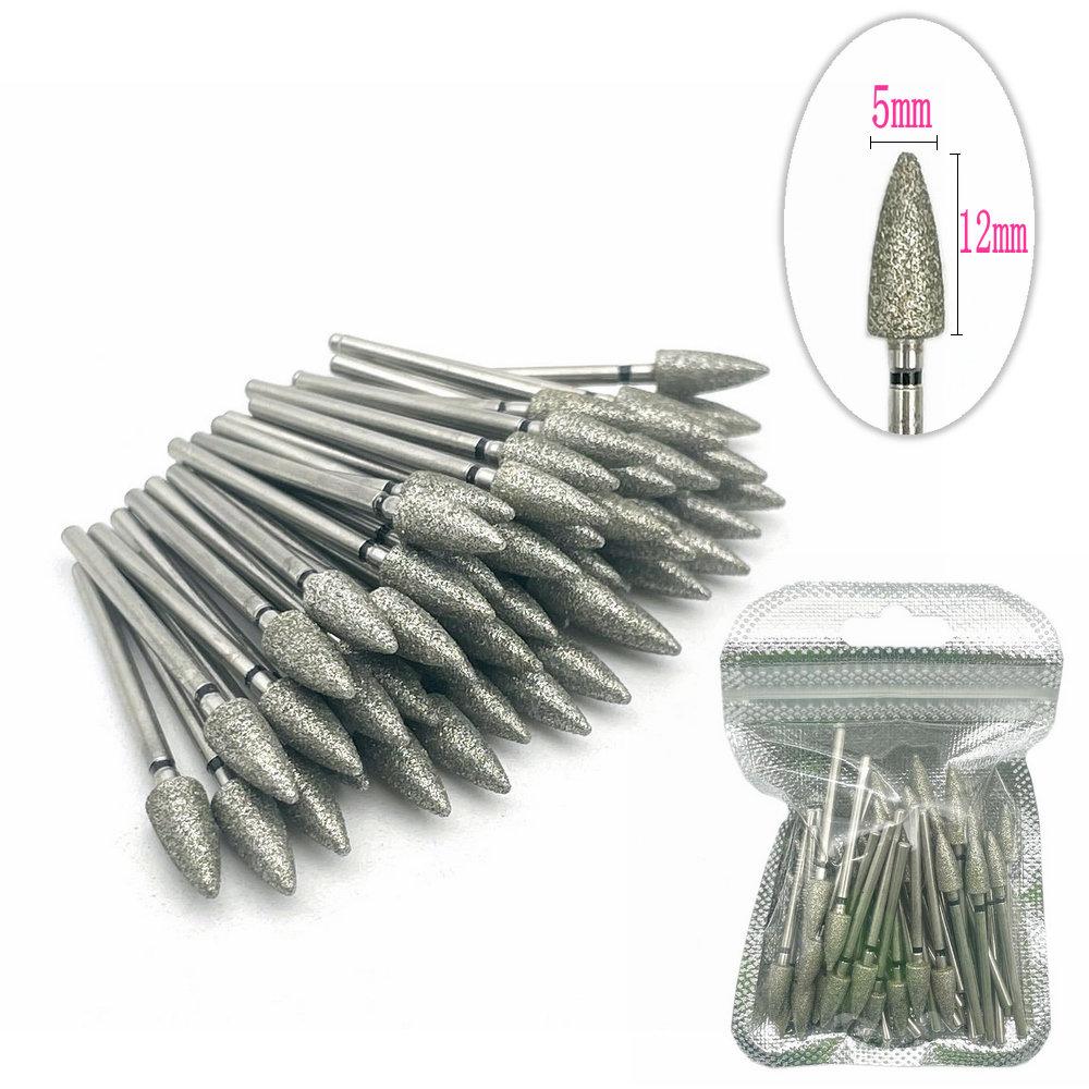 50pcs/pack Diamond Milling Cutter Grinding Drill Bits Diamond Polisher HP 2.35mm Diamond Polisher Nail Drill Bits Drill