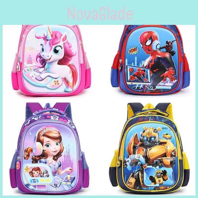 Spider Man Unicorn Elsa Kuromi Hello Kitty School Backpack With Lightweight Nylon And Air Cushion Straps For Preschool Children