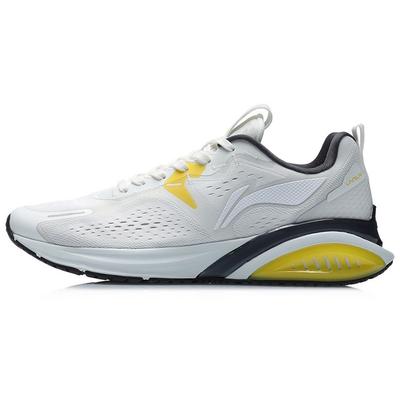 Li Ning Cómodos Casuales Absorción de Impactos Antideslizantes Duraderos Zapatillas de Running de Caña Baja Unisex Zapatillas de Running Gris Amarillo ARHR049-1