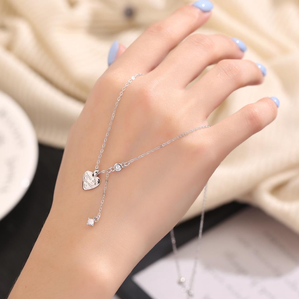 New Trendy Love Heart Tassel Necklace, New Summer Collarbone Chain, Simple Temperament, Light Luxury Peach Heart Jewelry