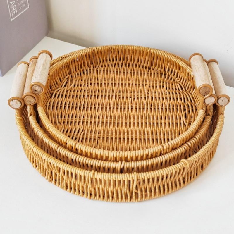 Hand-woven Fruit Basket Japanese Bread Basket Household Storage Basket