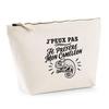 Toiletry Bag - PLANETEE - I Can't Minimalist - 100% Beige Cotton - 3 L (28×19×9 Cm) - Metal Zipper & DTG Printing