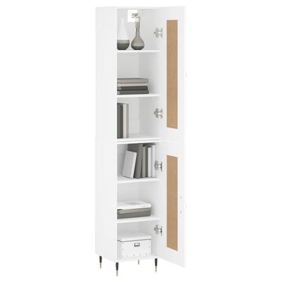 Highboard White 34.5x34x180 Cm Particleboard