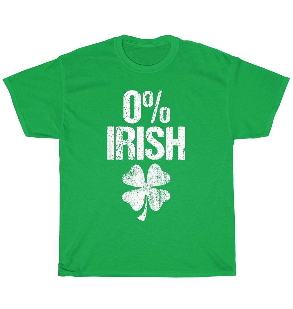 

0% Ирландский Трилистник Клевер Смешная Футболка на День Святого Патрика Унисекс Футболка Подарок S-5XL НОВЫЙ 2XL