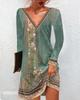 2025 Women's Ethnic Print V-Neck Short-Sleeve Dress - Spring/Summer Collection