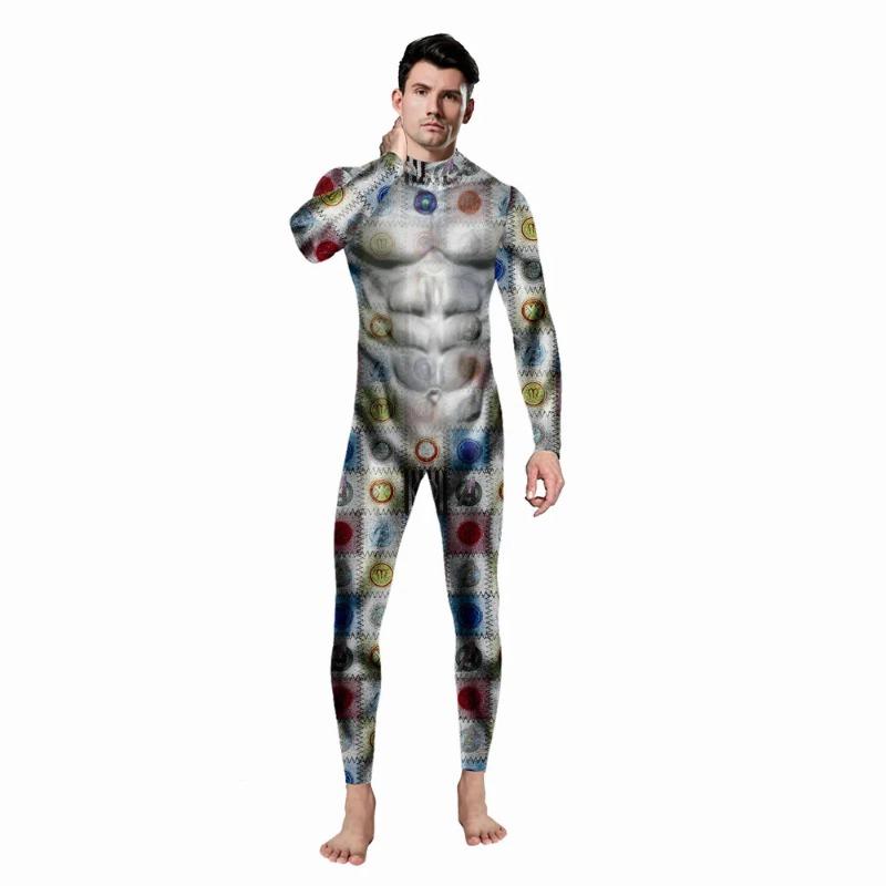 Halloween Serpentine 3D Print Outfit Purim Cosplay Costume Carnival Clothes Zentai Adult Men Bodysuit Jumpsuit Festival Party