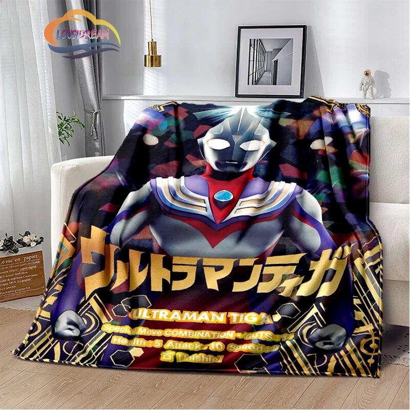 Ultra Heroes Zeta Hero's Path  Wool Blanket Jindian Animation Character Ultraman  Fashion  Portable Flannel Warm Camping